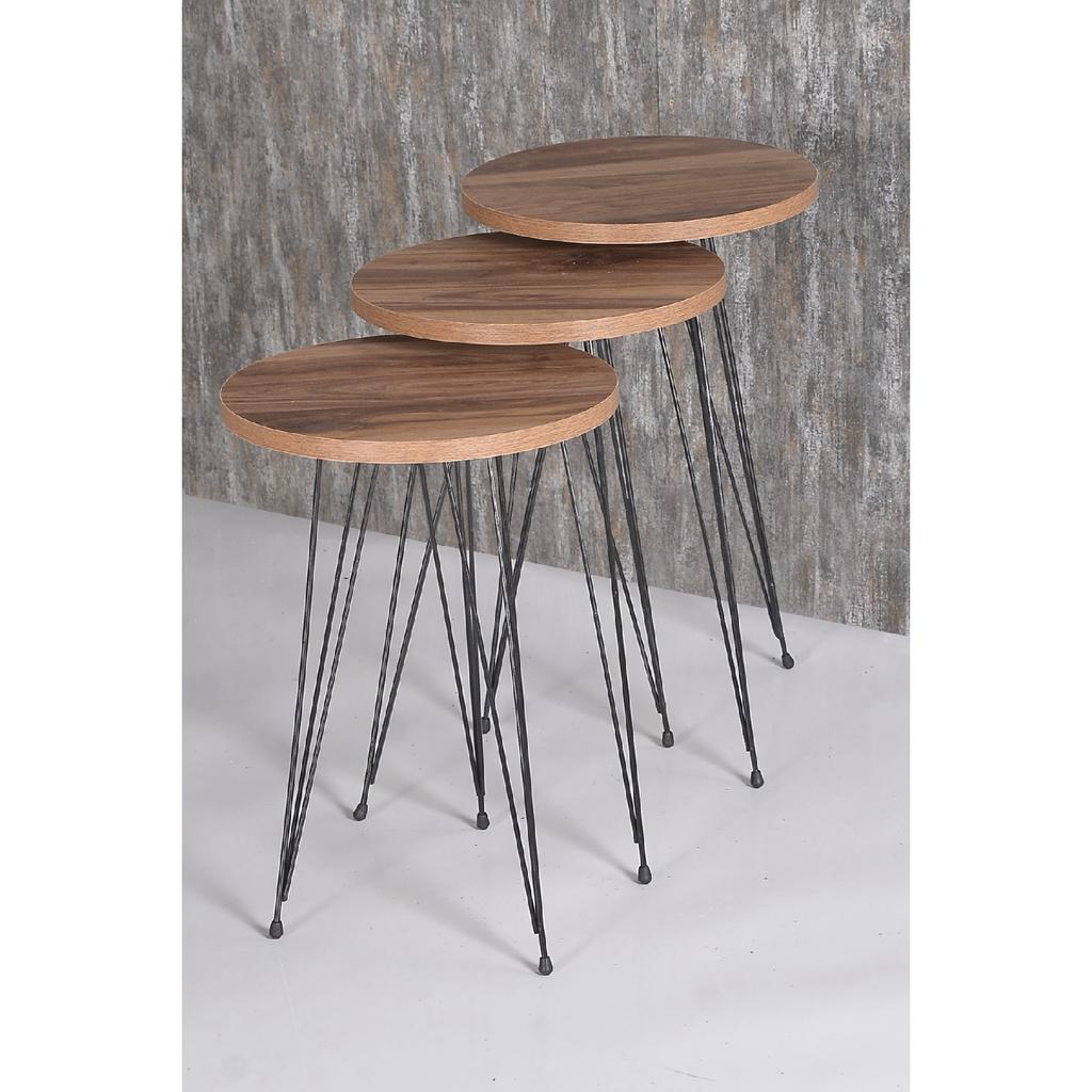 Center Table And Nesting Table Walnut Set Wire Leg Ellipse
