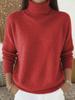 2026 Women's Solid Color Knit High Neck Pullover Sweater - Autumn/Winter Fashion.