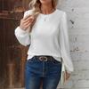 Women S Solid Color Bubble Sleeve Top Casual Comfortable For Travel Vacation