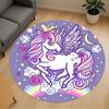 1pc Unicorn Rainbow Round Chair Mat Area Rug - Non-Slip, Floor Mat for Office, Bedroom, and Indoor Decor C1125673