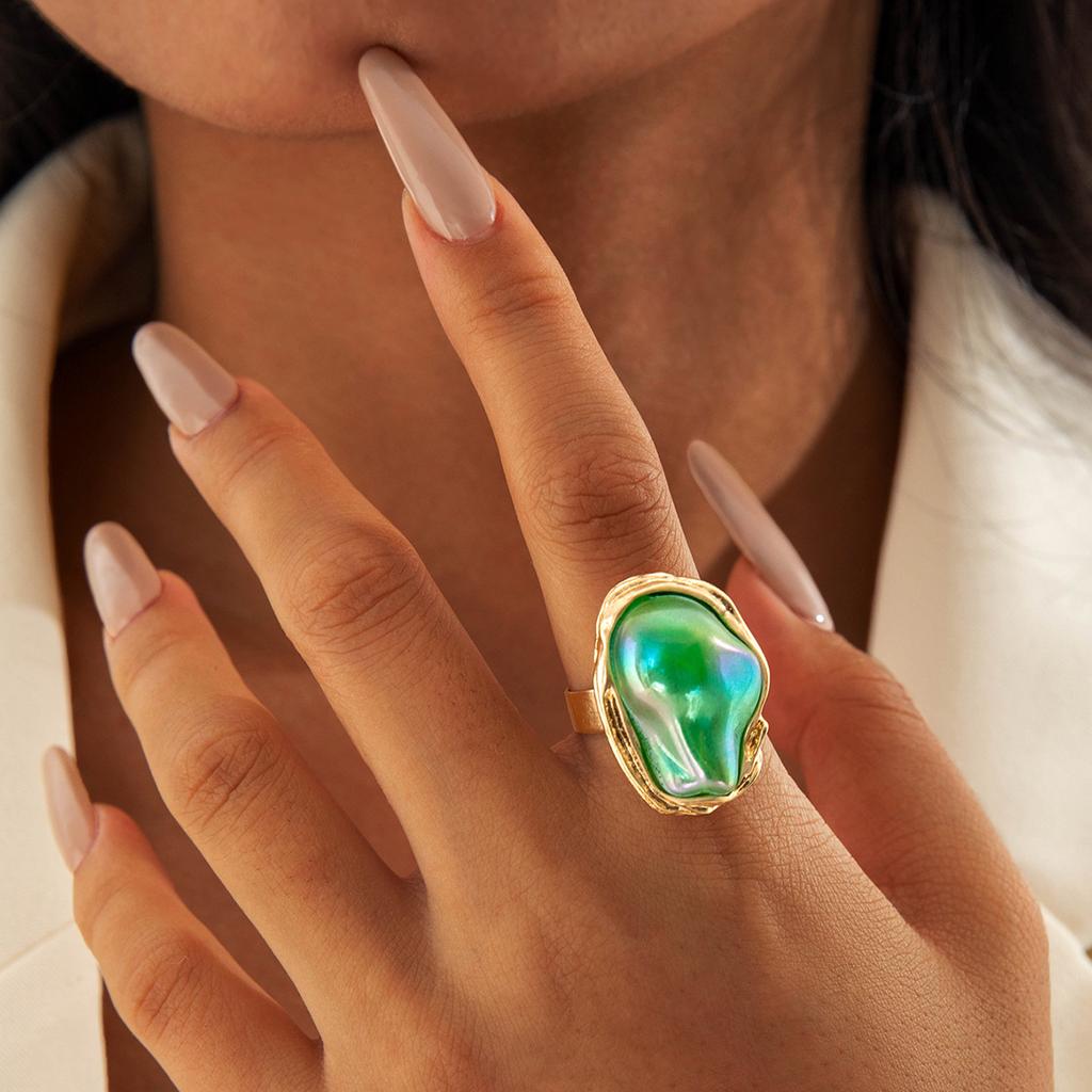 European and American French Vintage Special-shaped Pearl Rings, Women's Index Finger Rings, Personalized Fashion Design, Open Tail Rings
