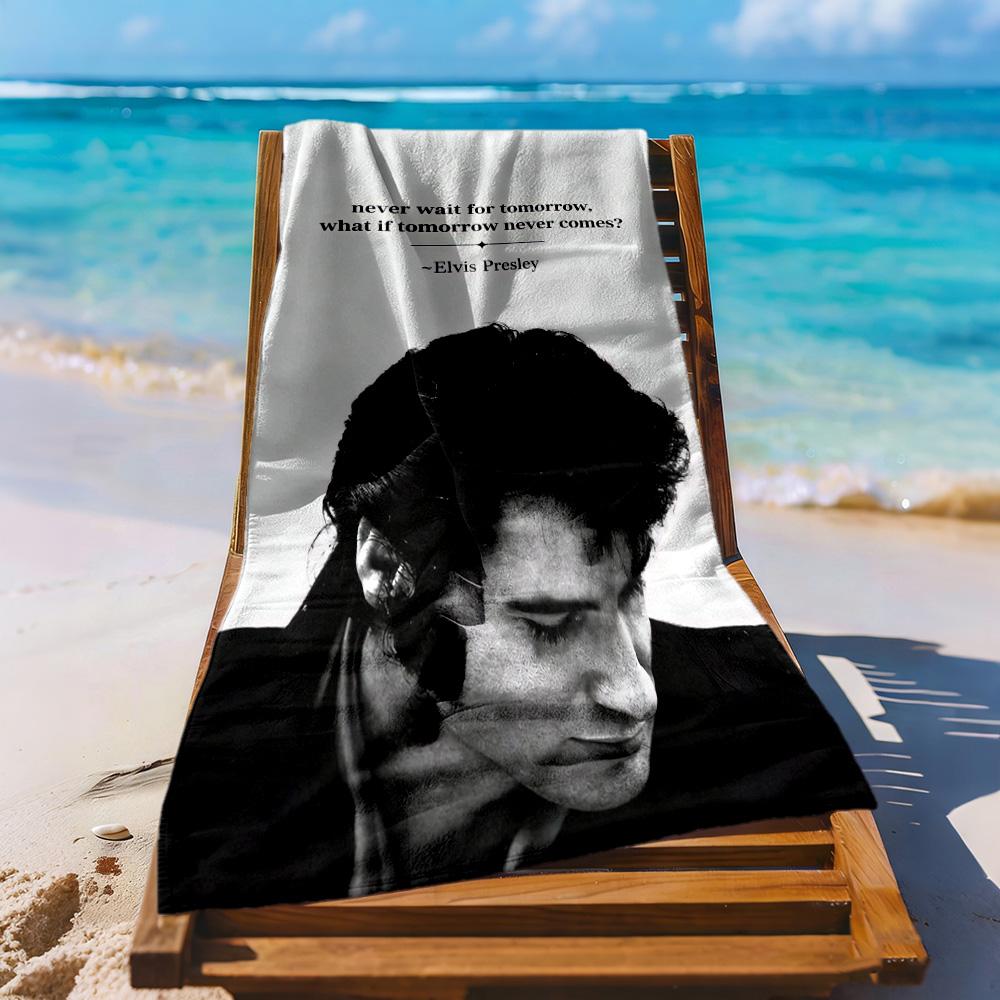 Elvis Beach Towel Super Soft Microfiber Quickdry Fabric Comfortable Lightweight Perfect For Traveling Yoga Camping And Swimming
