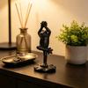Cast Iron Meditations Animal Figurine Decors, Antique Tabletop Accent for Shelf Styling, Desk Corner, and Calm Home Displays