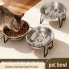 Non-Slip Stainless Steel Slow Feeder Bowl for Small to Medium Dogs and Cats