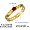 Personalized Red Agate Drip Oil Gold-Plated Stainless Steel Geometric Bracelet
