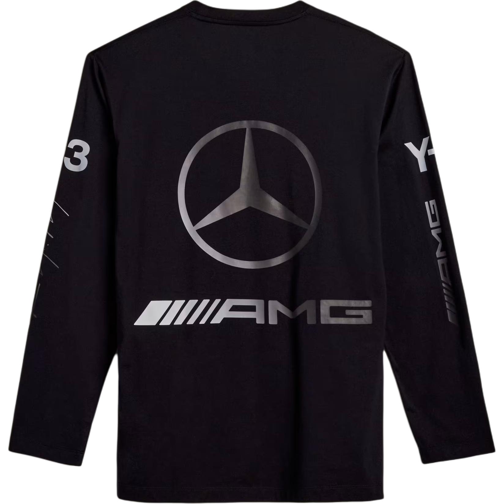 

Y-3 × Yohji Yamamoto × Mercedes-AMG Petronas F1 Team Collaboration Long Sleeve Black Regular Sleeve Crew Neck Standard Casual T-Shirt Men Tops KR2372 M