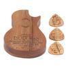 Guitar Pick Box Engraved Guitar Portable 3 Wooden Picks and Storage Case for Birthday Christmas