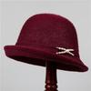 Pearl Warped Edge Fisherman's Hat for Women, Versatile In Autumn and Winter, Showing a Small Face and Cold-proof Middle-aged Basin Hat