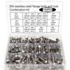 186PCS Flange Bolt and Nut Kit, Stainless Steel Metric Flange Hexagon Nuts, M5 M6 M8 Including 14 Common Sizes, Full Thread Set