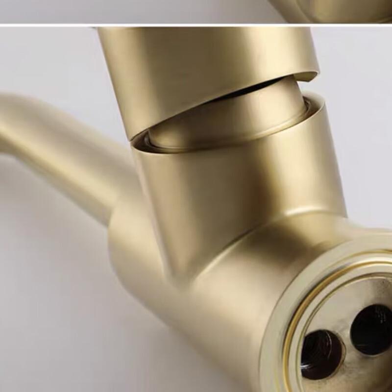 TLXT Brushed Gold 3-Way Rotary Mixer Faucet