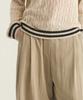 Oteumilkape Mid-Rise Pleated Wide Pants - Beige