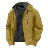 Men's Casual Zippered Pocket Hooded Jacket Men's Solid Color Fashion Warm Jacket
