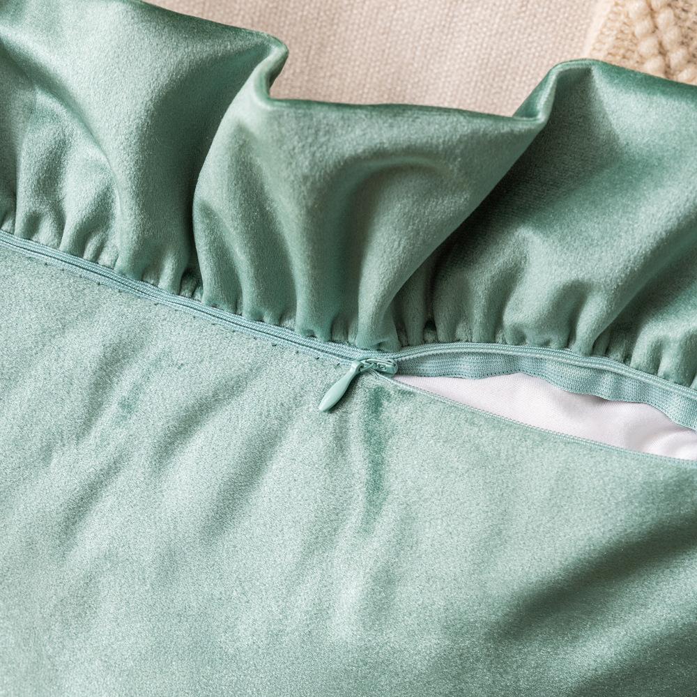 Italian Velvet Ruffled Pillow Case Ins Style Living Room Sofa Pillow Cushion Cover Festive Ornament Pillow Case
