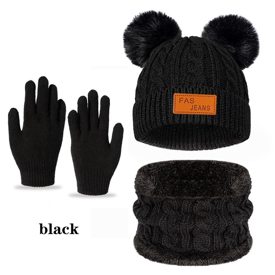 2025 Autumn/Winter Children's Hat, Scarf, and Gloves Set - European and American Style