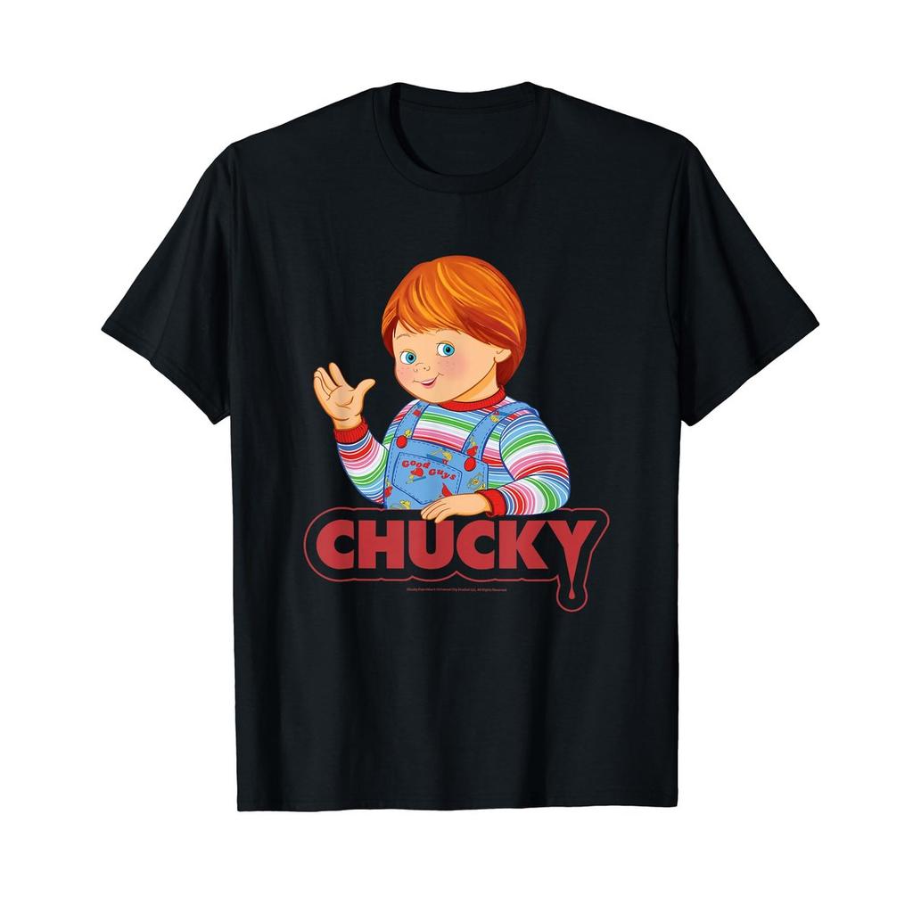 Chucky Friendly Wave Logo T-Shirt Official Child's Play Killer Doll Graphic Tee Horror Slasher Movie Merchandise