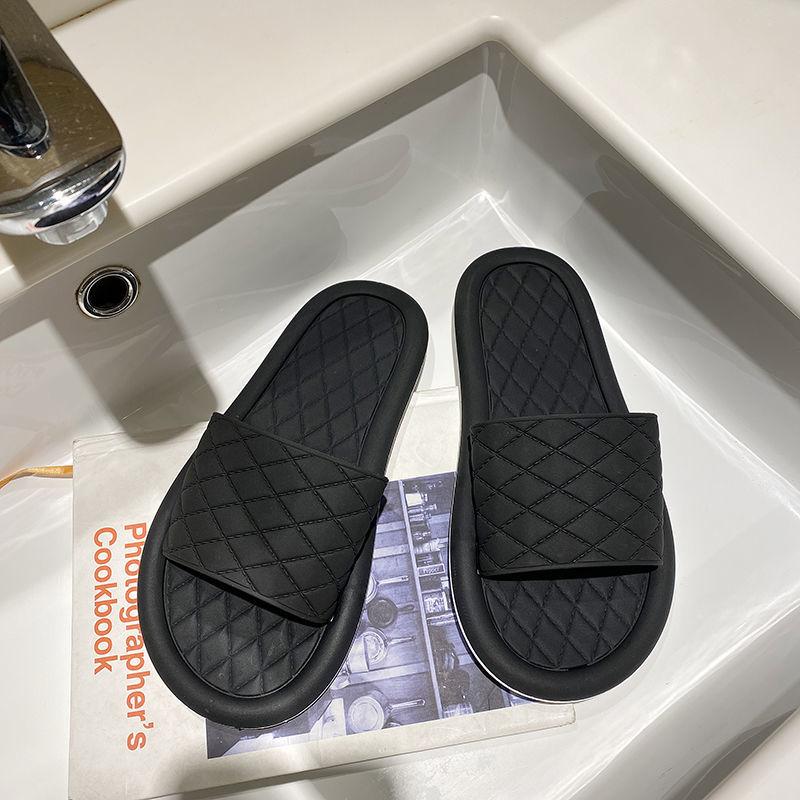 

Простые тапочки в корейском стиле, женские летние модные домашние нескользящие однотонные сандалии, пляжная обувь для внешней одежды 41 чёрный