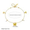 Gold Double Layer Butterfly Charm Bracelet