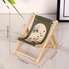 Mini 1/12 Dollhouse Chair Wood Dollhouse Deck Chair Model  Doll House Furniture Accessories