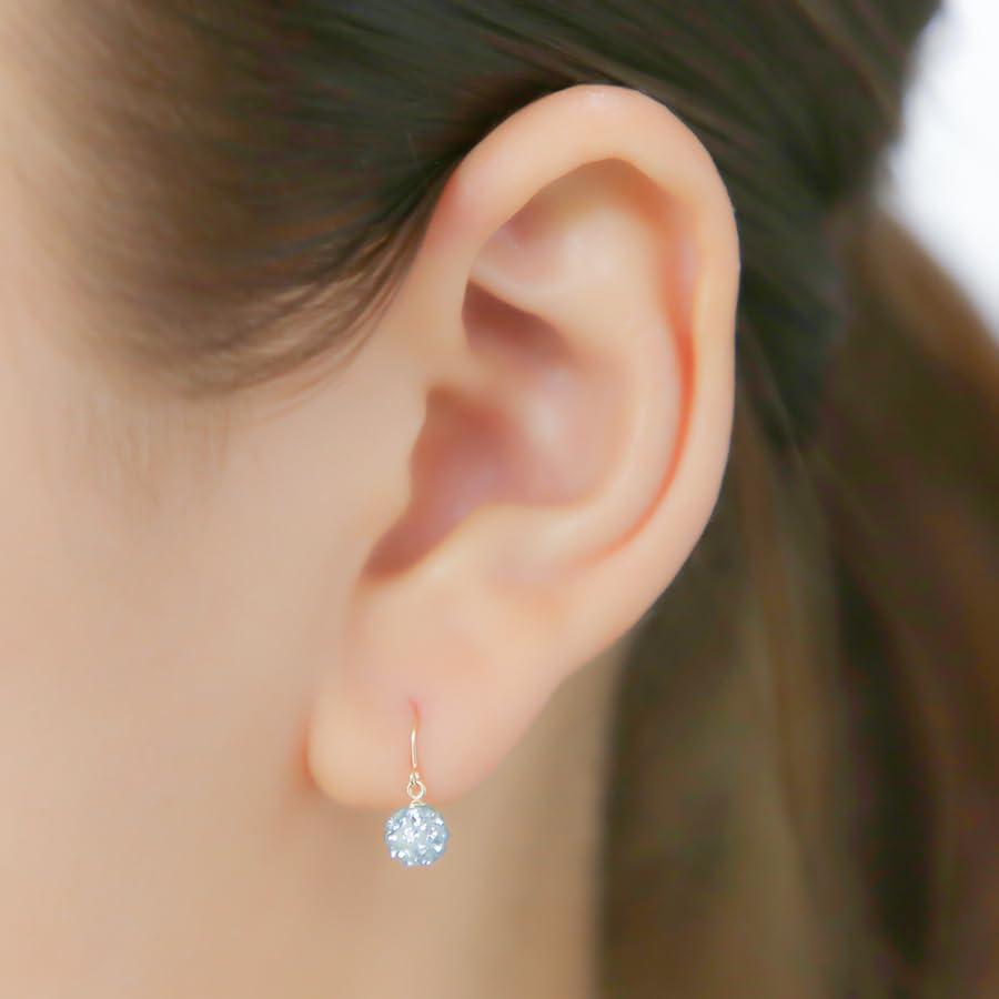 ESTELLE K10 Yellow Gold Rhinestone Earrings (Blue) 0222-2767-0019-0000