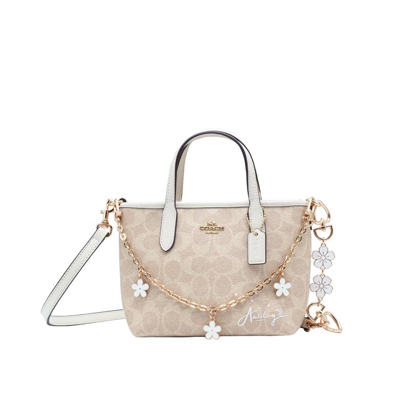 

COACH handbag [Customized Bag] City 15 Brand Logo Removable Shoulder Strap Crossbody One Shoulder Hot Stamping Lanhua basic package (bag + dust bag) білий