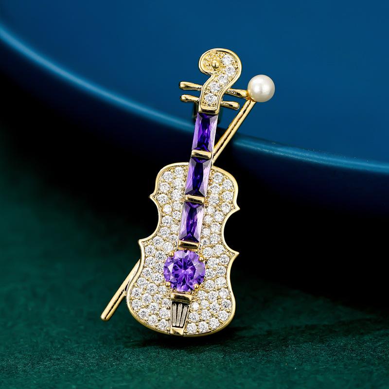 Fashion Musical Instruments Guitar Violin Cello Piano for Women Collar Brooch Cap Backpack Suit Pin