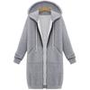 Plus Size Casual Tykk hette Dame Zip Up Lang genser