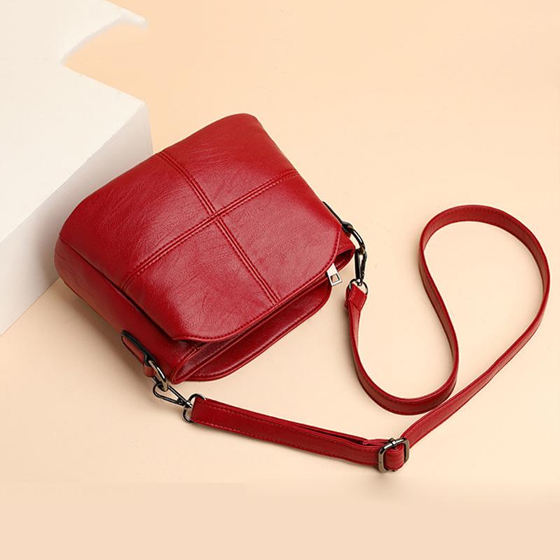 TianJinGeErLiShangMaoYouXianGongSi Dames Retro Design Crossbody Tas Trend Kwaliteit PU Lederen Bucket Schoudertassen Kleine Handtassen 23x12x17cm