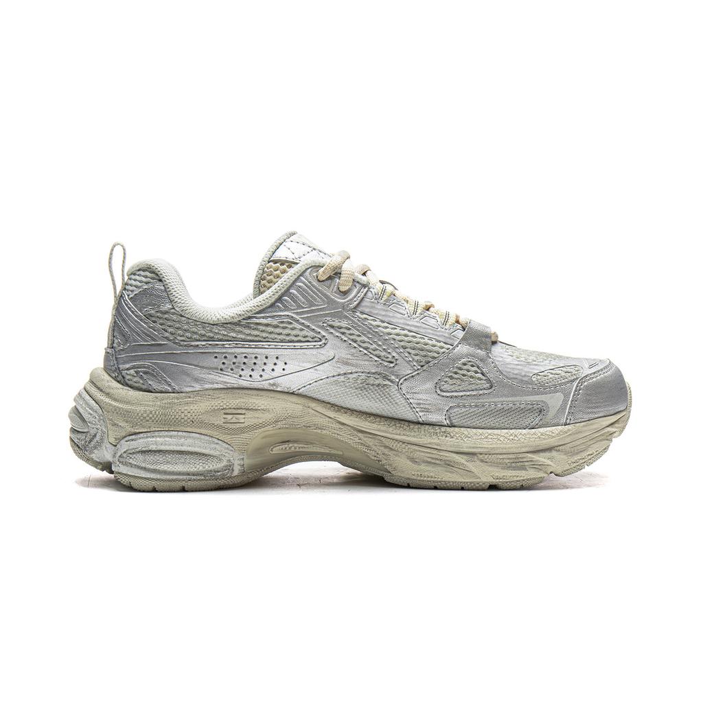 Li Ning Boom Support Cushioning Slip Resistant Abrasion Resistant Rebound Low Top Running Shoes Women's Silver Gray ARXV006-2