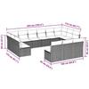 13 Piece Garden Sofa Set with Cushions Light Grey Poly Rattan
