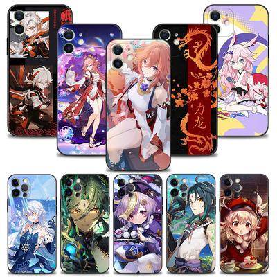 Smartphone-Hülle für iPhone 13 12 11 Pro XS Max XR X 8 7 6 6S Plus SE 5 5S 13mini Cover Silicon Coque Genshin Impact Yae Miko