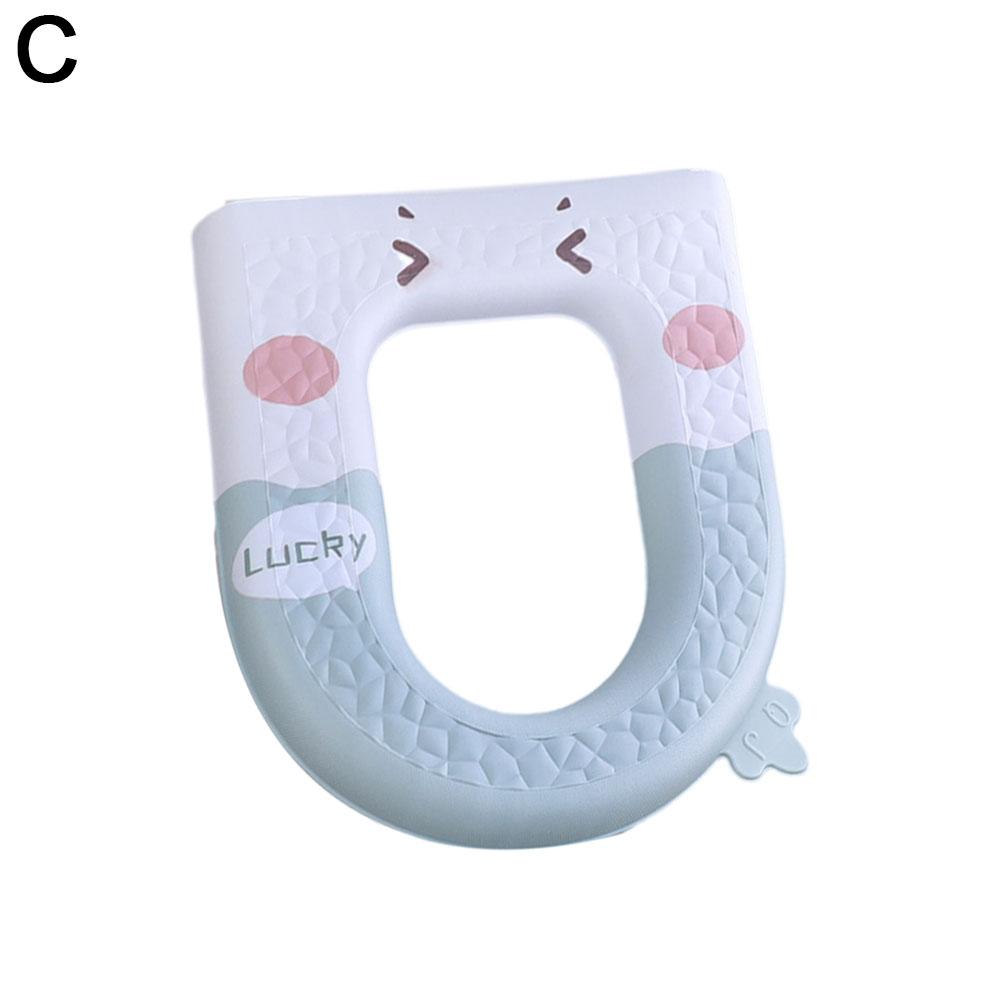 High-looking Toilet Seat Waterproof Cartoon Pattern Hygienic All-Season Comfort Toilet Cover Bathroom Germ-Free Accessories