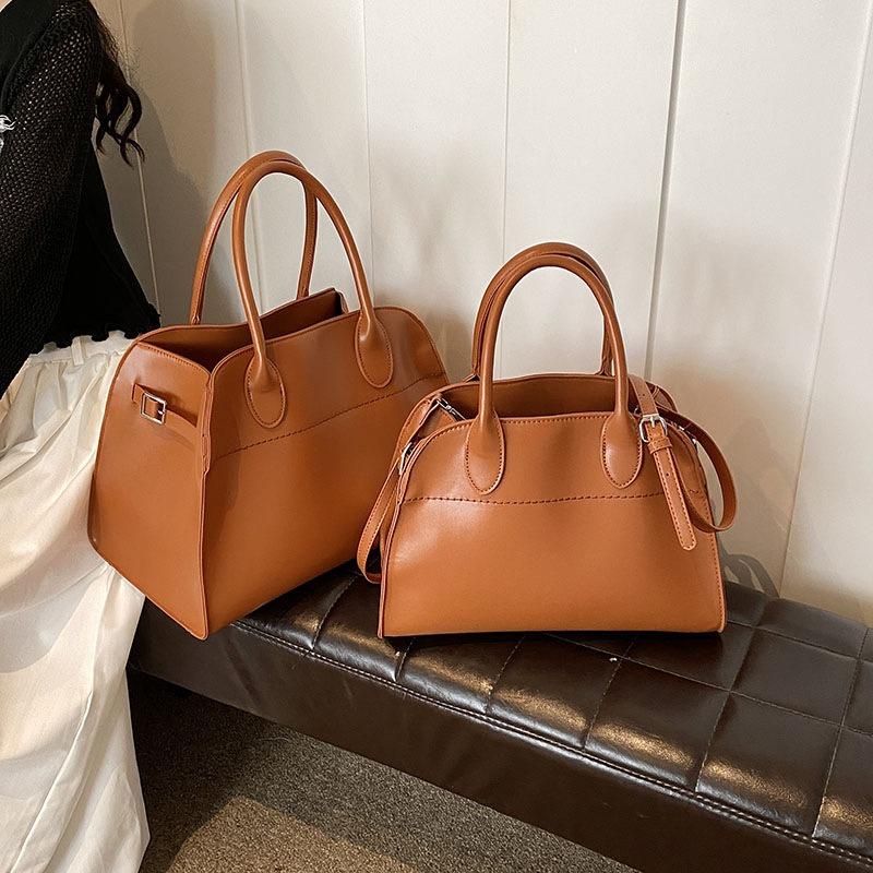 Tote Bag New Retro Solid Color Handbag Casual Versatile Messenger Bag Large Capacity Portable Shoulder Bag