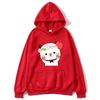 Cute Pretty BuBu Panda in Flowery Head Piece Hoodie DuDu Bear Dancing and Playing with A Guitar Sweatshirt Women Tops