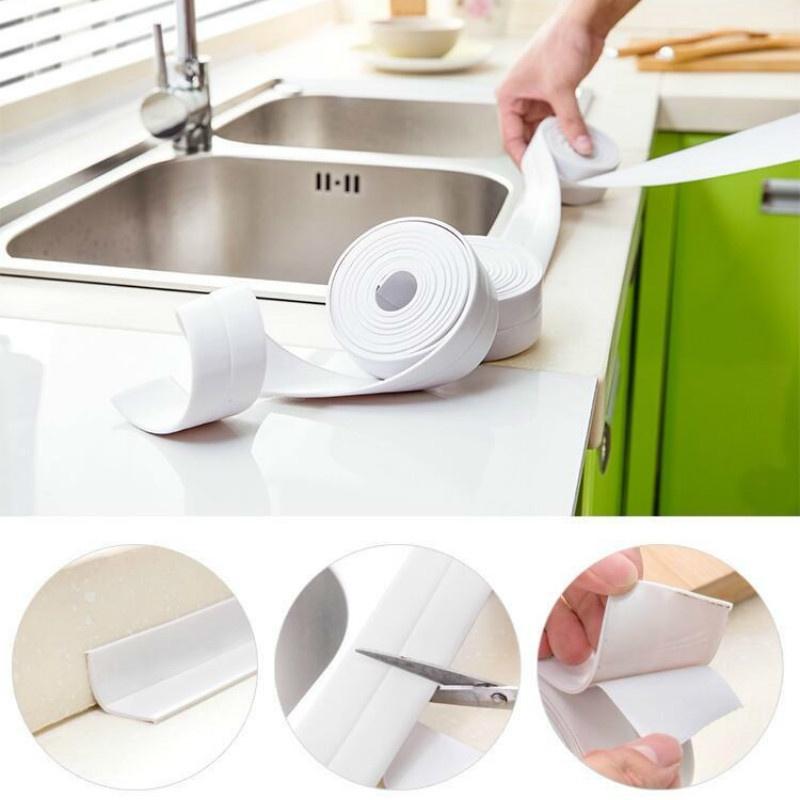 3.2m Bathroom Kitchen Shower Water Proof Mould Proof Tape Sink Bath Sealing Strip Tape Self Adhesive Waterproof Adhesive Plaster
