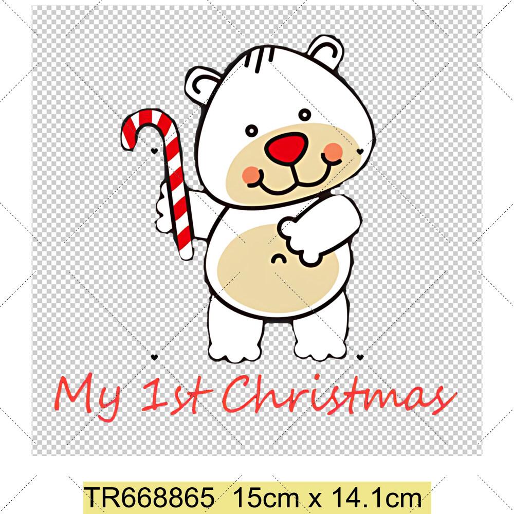 Mein Erstes Weihnachten Wärmeübertragungsaufkleber Weihnachten Thema Aufnäher für Nähzubehör DIY Kleidung Aufkleber Aufnäher
