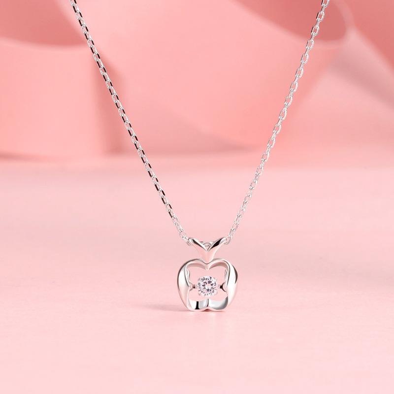 Little Apple Fashion Jewelry Necklace Lamp Luxury Korean Edition Niche Design Sense Collarbone Chain Women Premium
