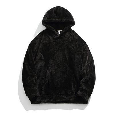 Lockere Passform Doppelseitiger Fleece Hoodie Herren Trendiger Allrounder Lässig Warm Overhead Sweatshirt Bequem Atmungsaktiv Streetwear