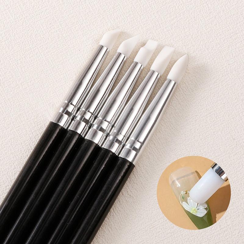5Pcs/Set Double-Headed Silicone Nail Art Pens  Picker 3D Nail Carving Dotting Manicure Tools For Nail Art Design