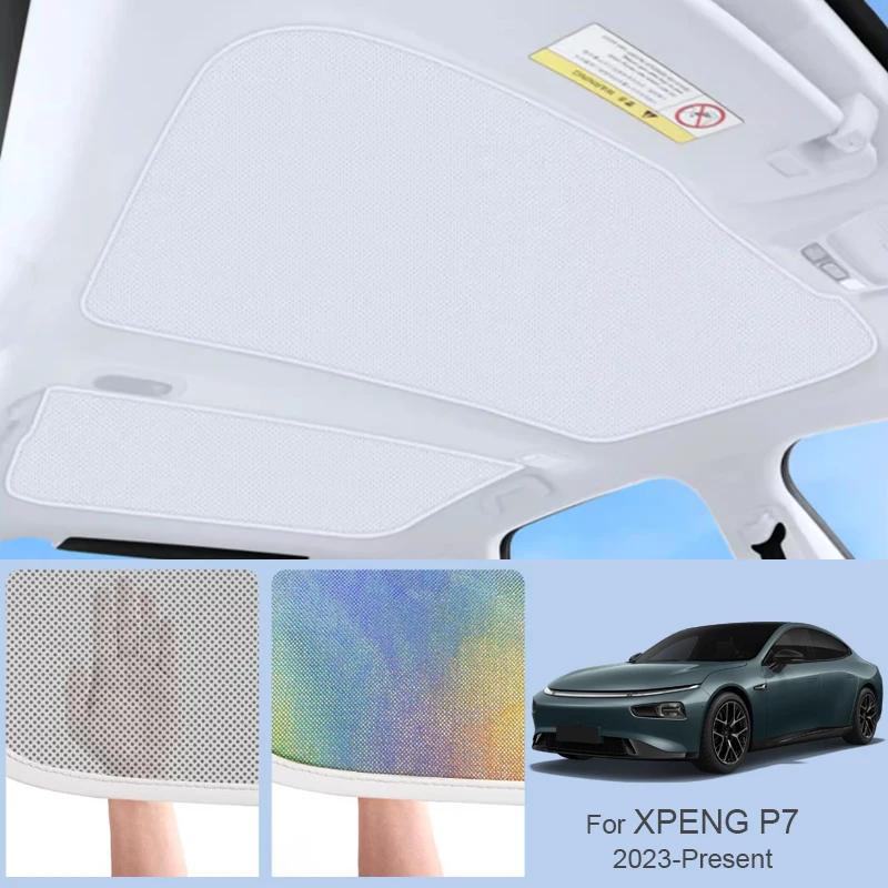 Car Sunroof Sunshade Cover For XPENG P7 2023-Present Colorful Ice Nano Heat Insulation Skylight Anti-UV Auto Accessories
