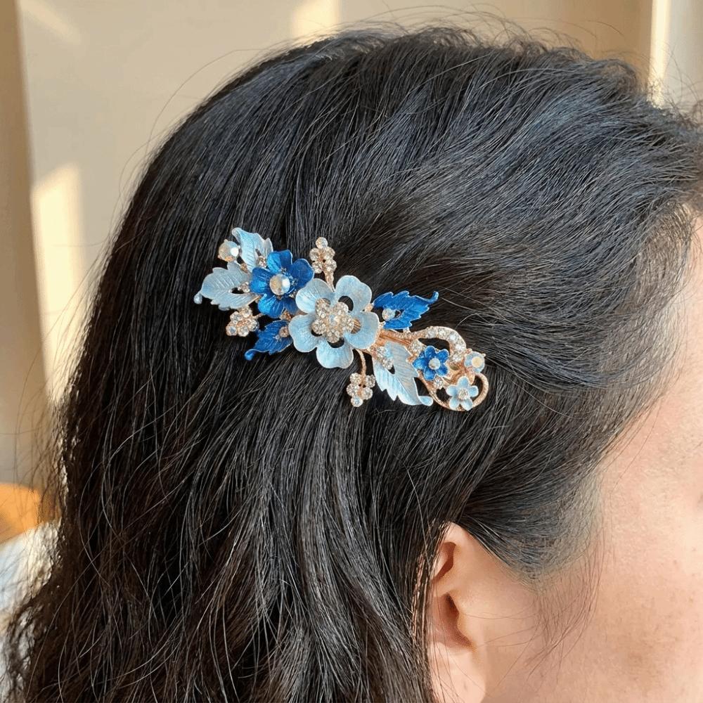 Vintage Style Floral Spring Clip Oil Drip Design Women's Headwear Zinc Zinc Alloy Hair Clip Formal Occasion