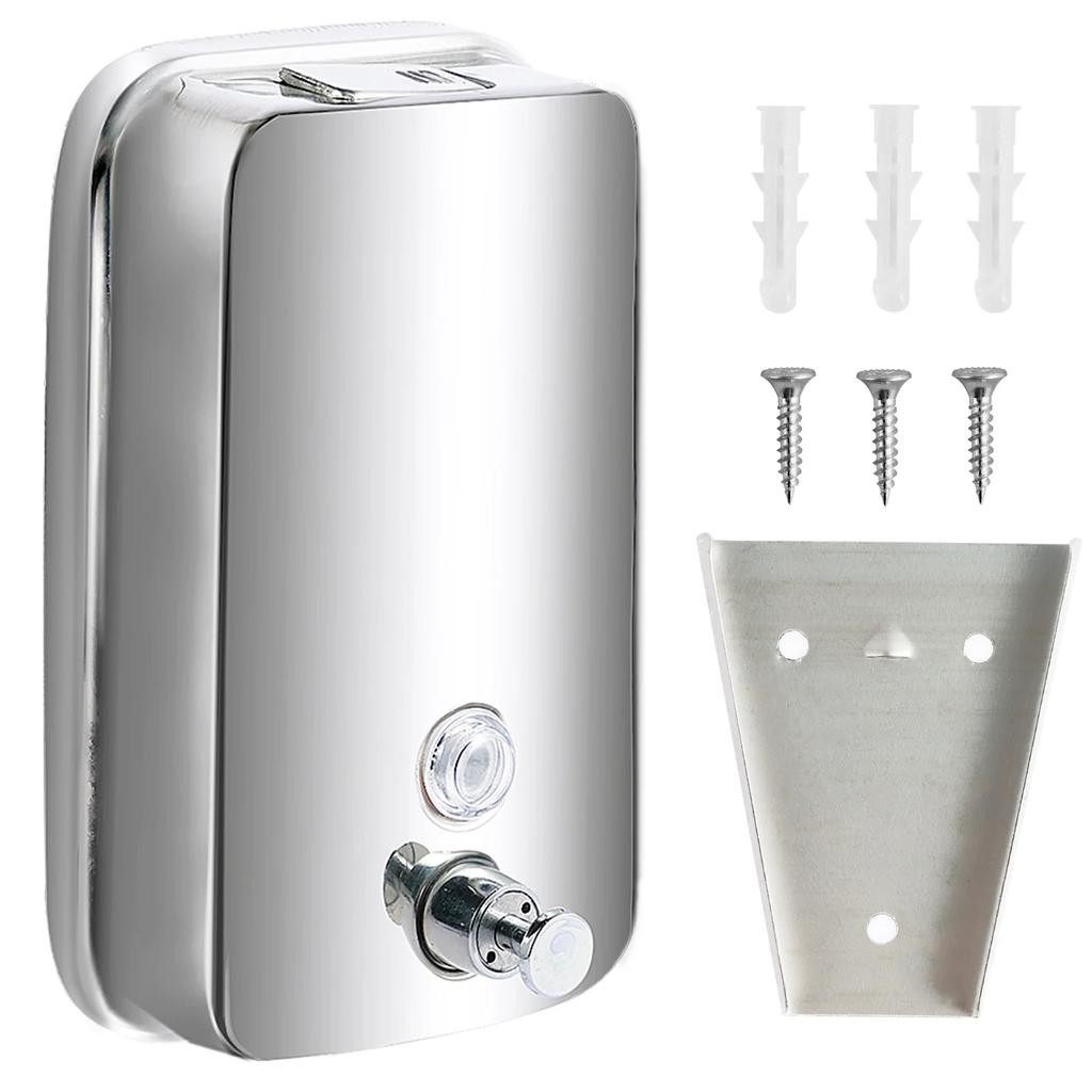 850ML/1050ML Soap Dispenser Stainless Steel Wall Mount Bathroom Liquid Soap Detergent Shower Gel Storage Bottle Toilet Kitchen