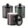 Cotton Swab Storage Box Apothecary Jar Bathroom Jar Black Plastic Holder Storage Box Suitable For Cotton Balls, Cotton Swabs