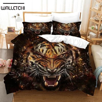 3D Printed Tiger Lion Wildness Animal Bedding Article Duvet Set Personality