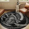 Alien Horror Artwork Round Rug for Livingroom,Bedroom, Palyroom, Chair Rug, Area Rug, Circle Carpet, Large Size Fan Christmas Gift