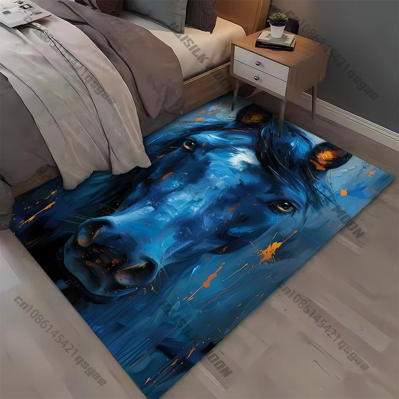 

Oil painting style horse face Pattern Living Room Bedroom Carpet Bedside Bathroom Floor Mat 15 Size Area Rug Kid s Room Decor 40x60cm