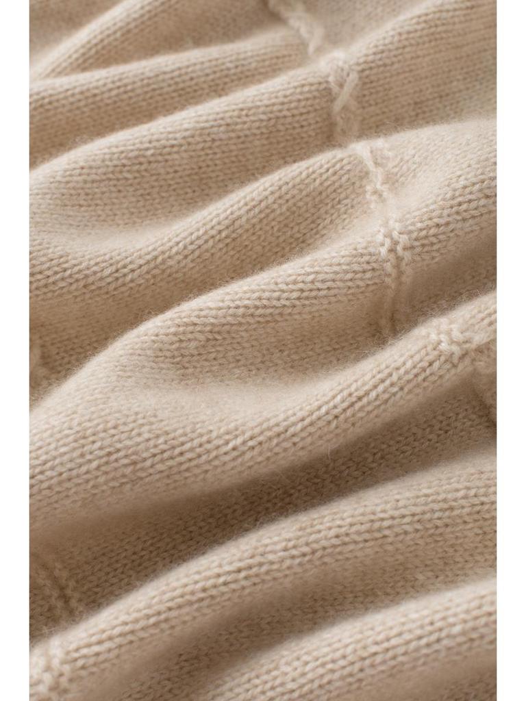 Minimalist Round Neck Tassel Hand-Knitted 2-Ply Cashmere Pullover Sweater