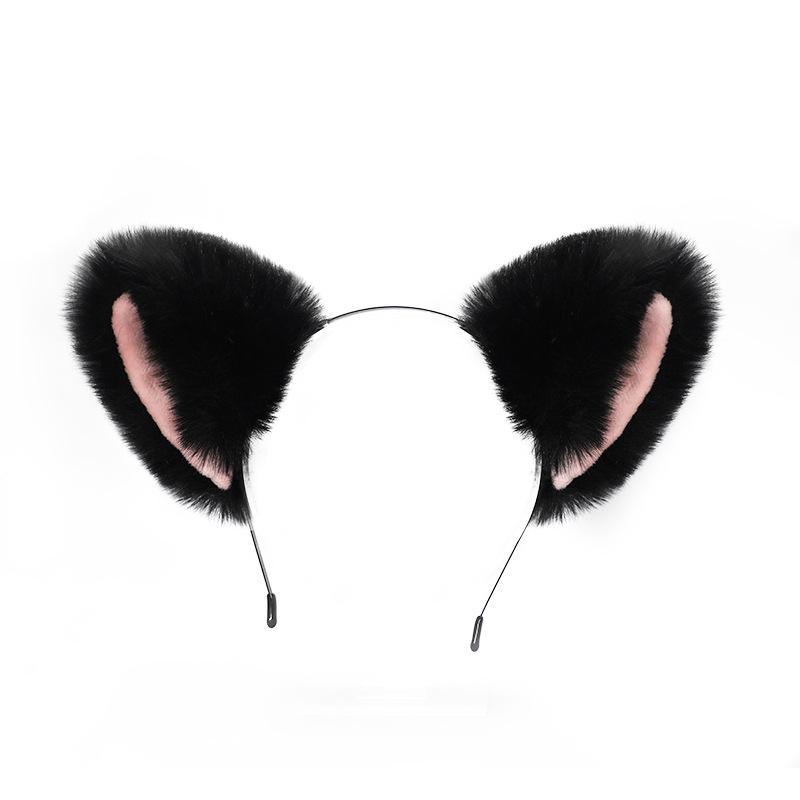 Handmade Plush Cat Girl Maid Fox Beast Ear Headband Hair Accessory