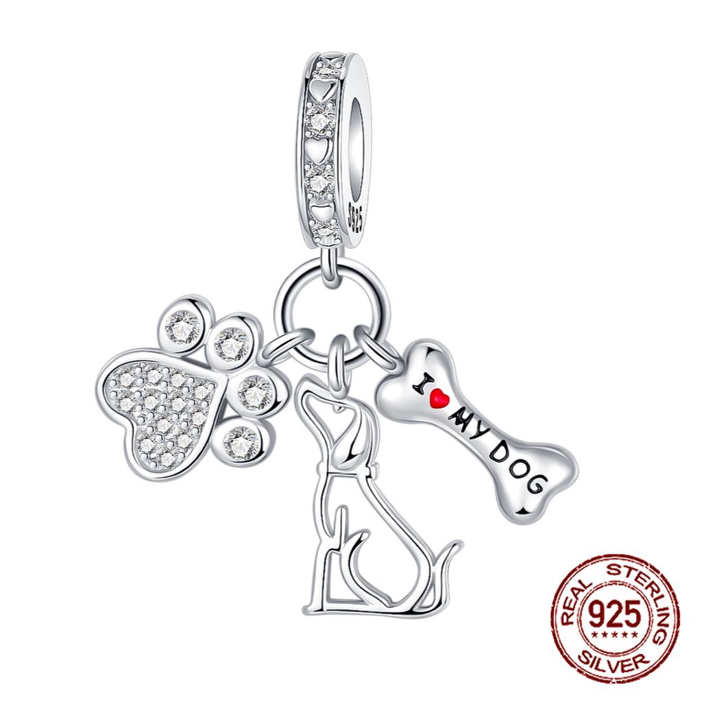 Copper Love Family Tree Cats Dogs Balloon Dangle Beads Fit Original Charms Bracelets Diy Bead Women Jewelry Making