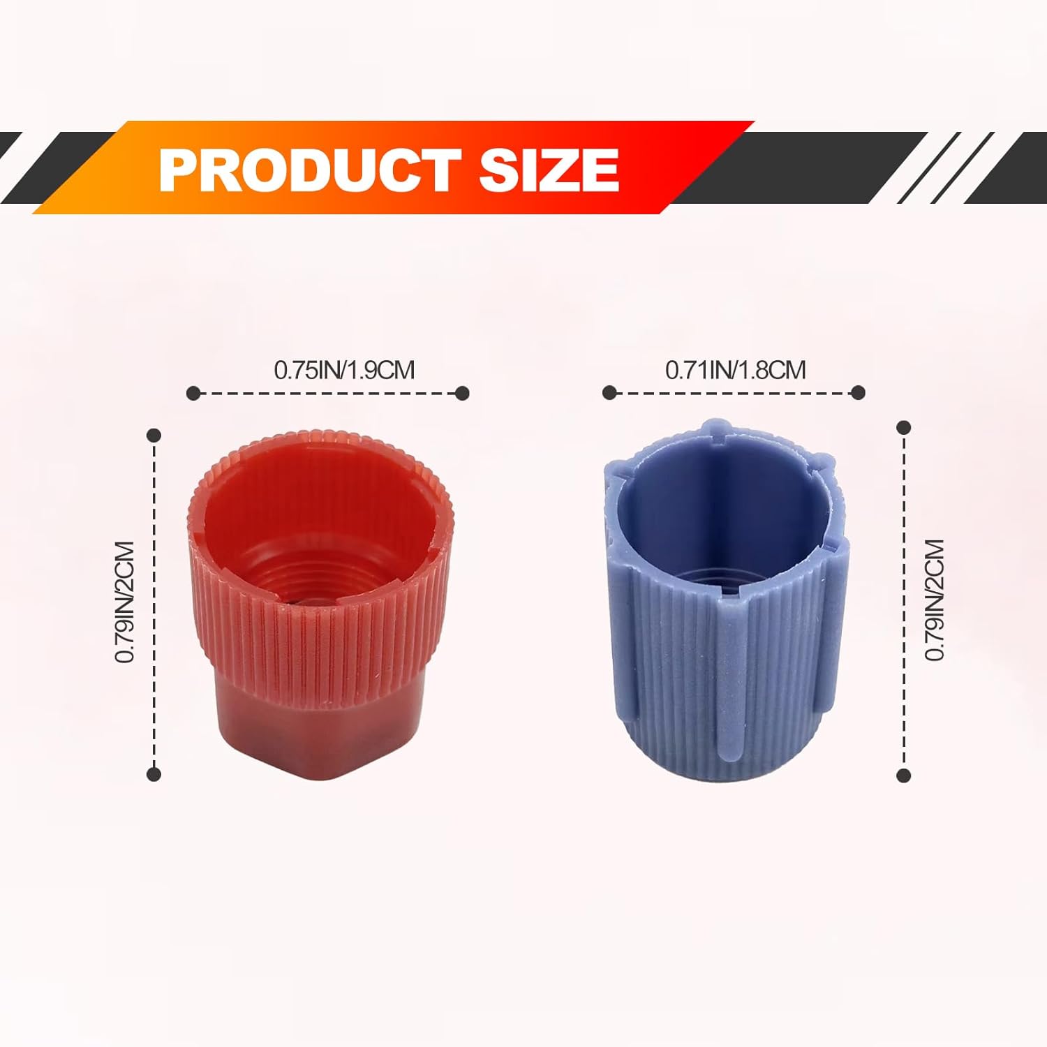 10Pcs/Set R134a Cap A/C Cap13mm & 16mm Air Conditioning Service AC System Charging Port Caps (5 Sets Red High & Blue Low)