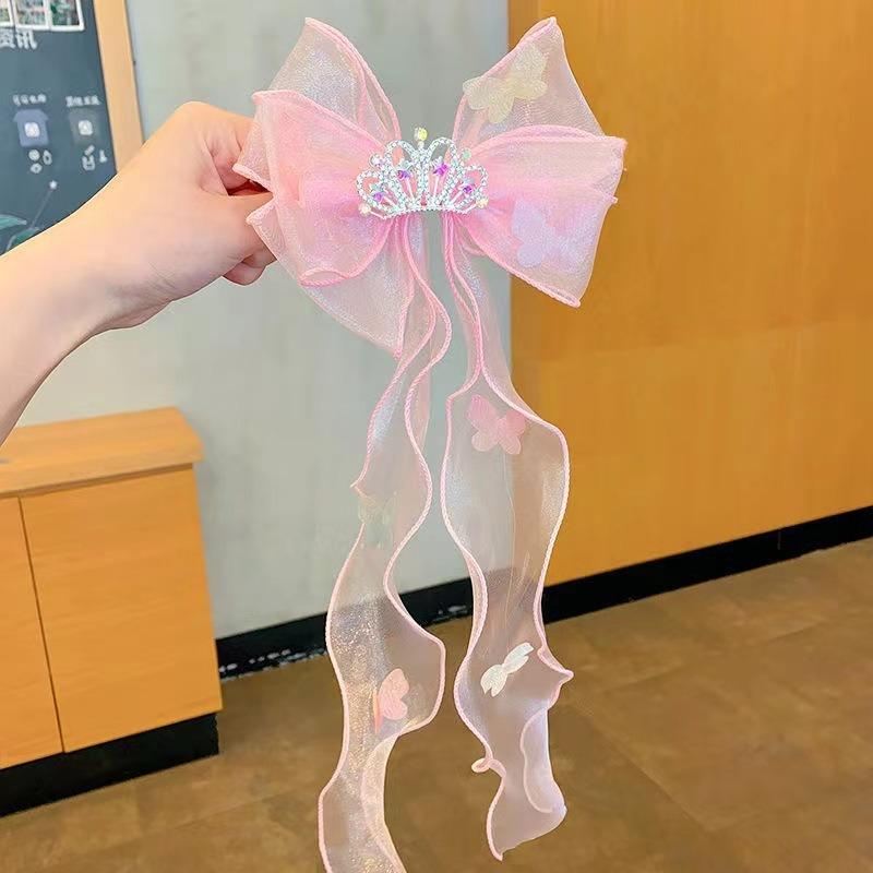 Super Fairy Bow Headwear  Hair Band Girls' Hair Tie  Hair Ribbon  Pearl Tassel  Braid  Hair Clip  Girls' Hair Accessory  Children's Hair Clip